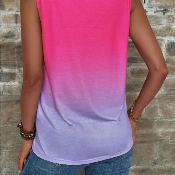 New V-neck ombre sleeveless top - Picture 5 of 7
